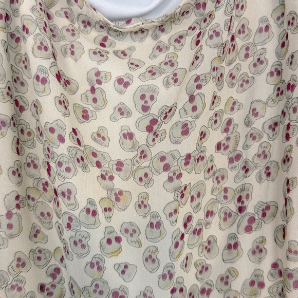 TRIPP NYC DAANG GOODMAN Sookie Skull Chiffon Smocked Ruffles Dress. Plus Size 22 - Picture 5 of 14